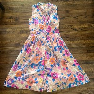 J.Crew Liberty Fabric Pink Floral Dress SZ 2